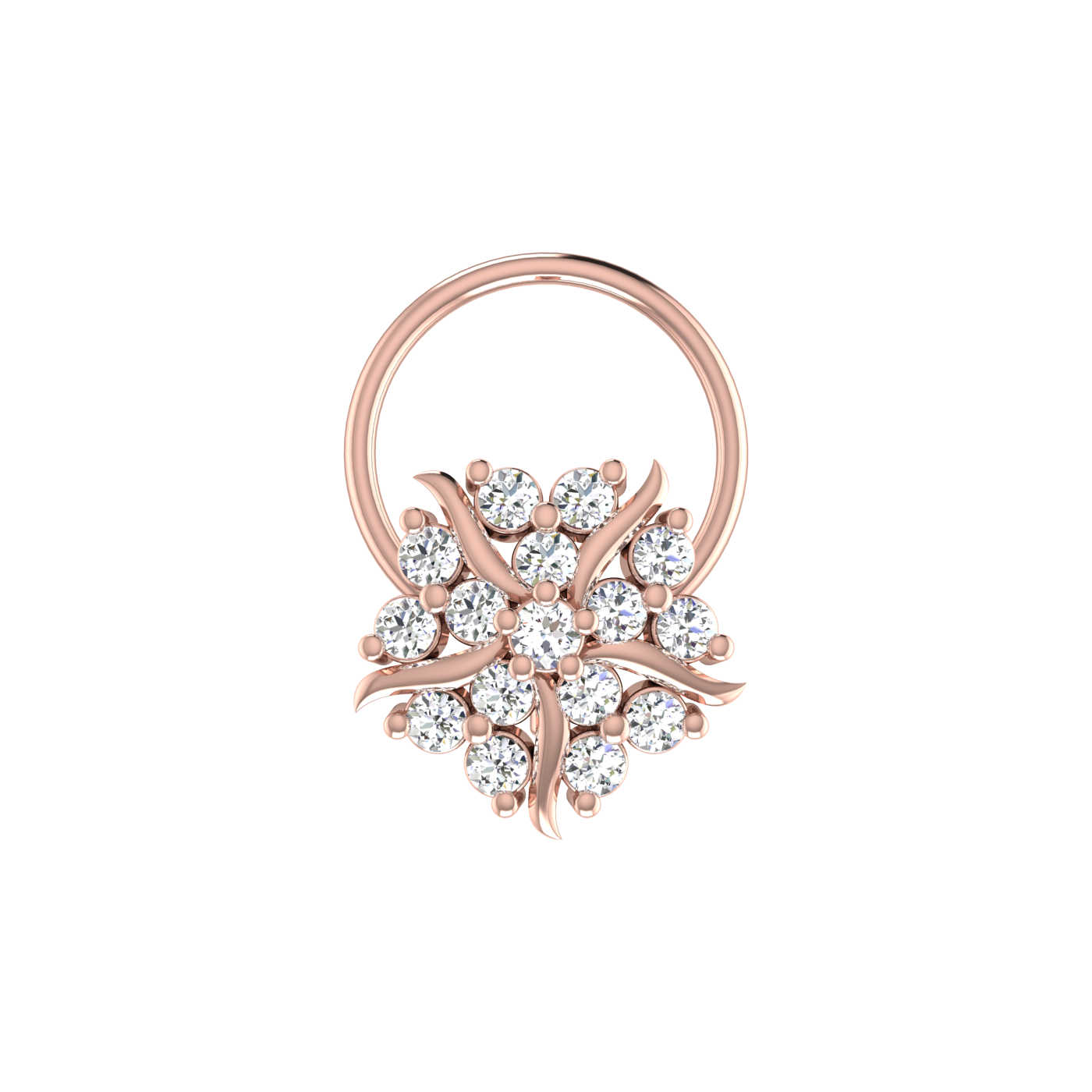 0.14 Carat Natural Diamond Nose Pin - HI Color, VS-SI Clarity.